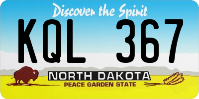 ND license plate KQL367