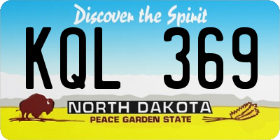 ND license plate KQL369