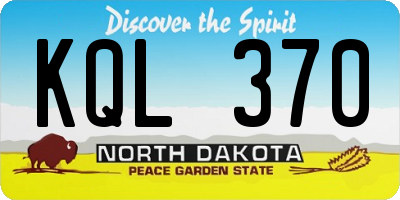 ND license plate KQL370