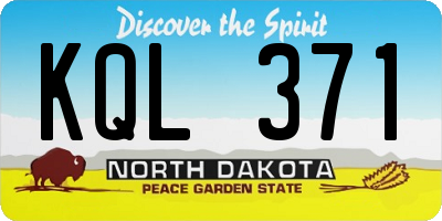 ND license plate KQL371
