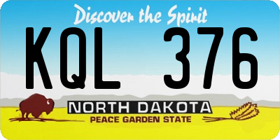 ND license plate KQL376
