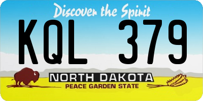 ND license plate KQL379