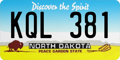 ND license plate KQL381