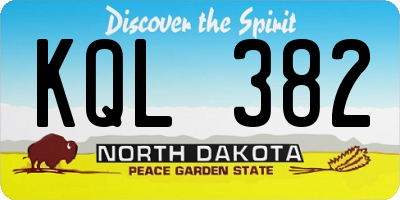 ND license plate KQL382