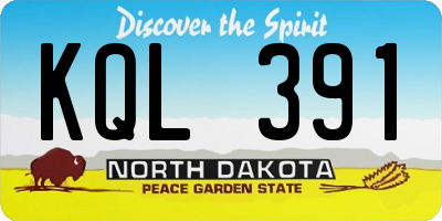 ND license plate KQL391
