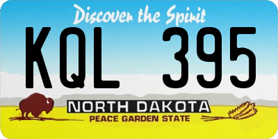 ND license plate KQL395