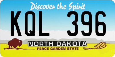 ND license plate KQL396