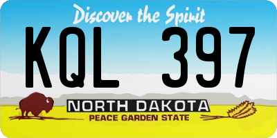 ND license plate KQL397