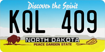 ND license plate KQL409