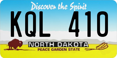 ND license plate KQL410