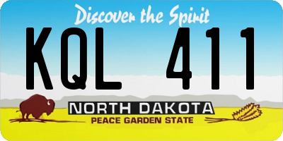 ND license plate KQL411