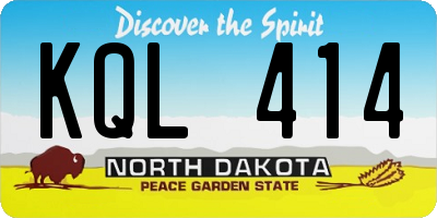ND license plate KQL414