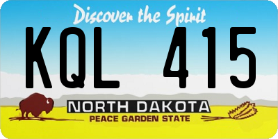 ND license plate KQL415