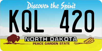 ND license plate KQL420