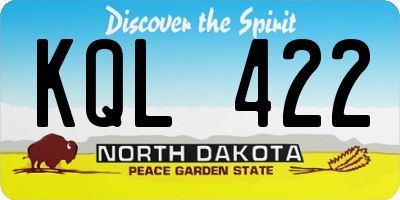 ND license plate KQL422