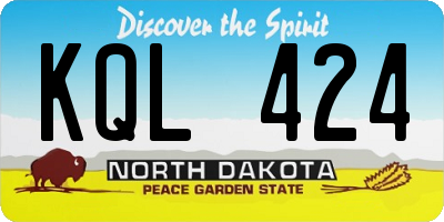 ND license plate KQL424