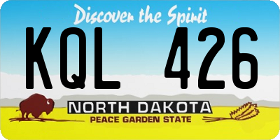 ND license plate KQL426