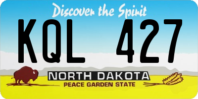 ND license plate KQL427