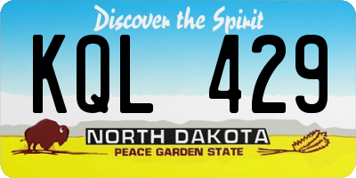 ND license plate KQL429