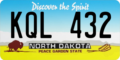 ND license plate KQL432