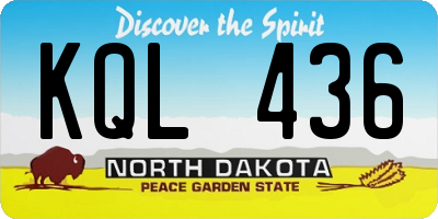 ND license plate KQL436