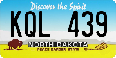 ND license plate KQL439