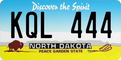 ND license plate KQL444
