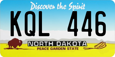 ND license plate KQL446
