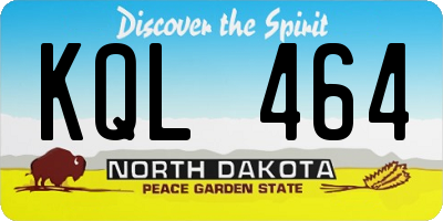 ND license plate KQL464