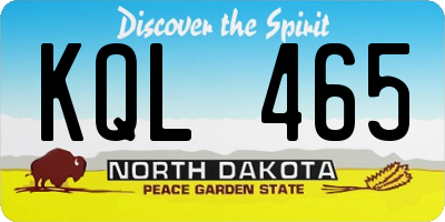 ND license plate KQL465