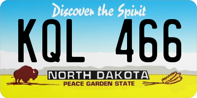 ND license plate KQL466