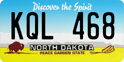 ND license plate KQL468