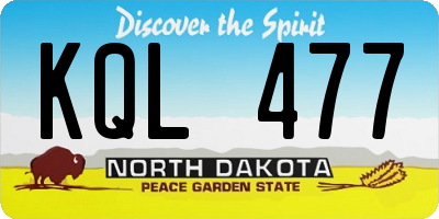 ND license plate KQL477