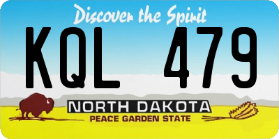 ND license plate KQL479
