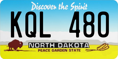 ND license plate KQL480