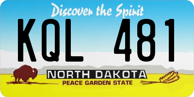 ND license plate KQL481