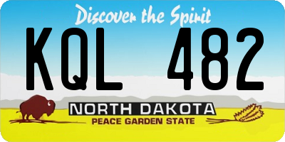 ND license plate KQL482