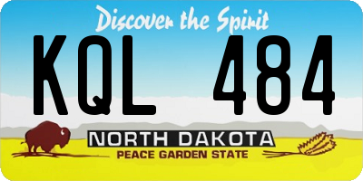ND license plate KQL484
