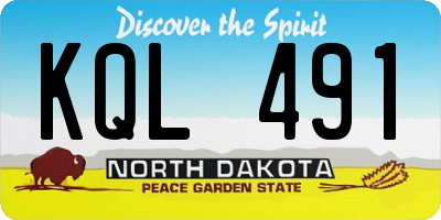ND license plate KQL491