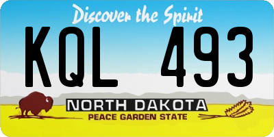 ND license plate KQL493