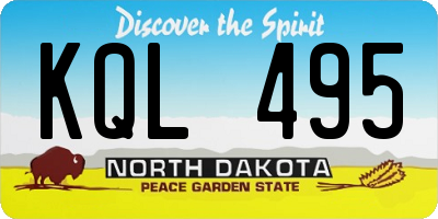 ND license plate KQL495