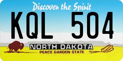 ND license plate KQL504