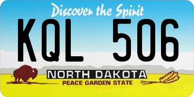 ND license plate KQL506
