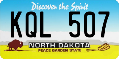 ND license plate KQL507