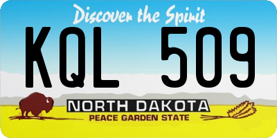 ND license plate KQL509
