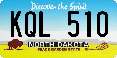 ND license plate KQL510