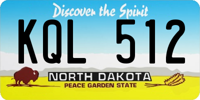 ND license plate KQL512