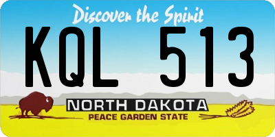 ND license plate KQL513