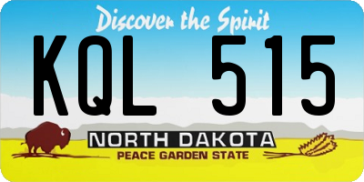 ND license plate KQL515