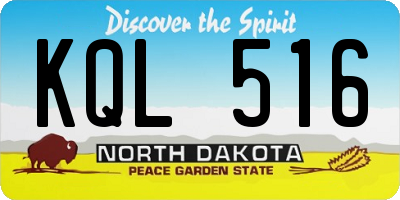 ND license plate KQL516